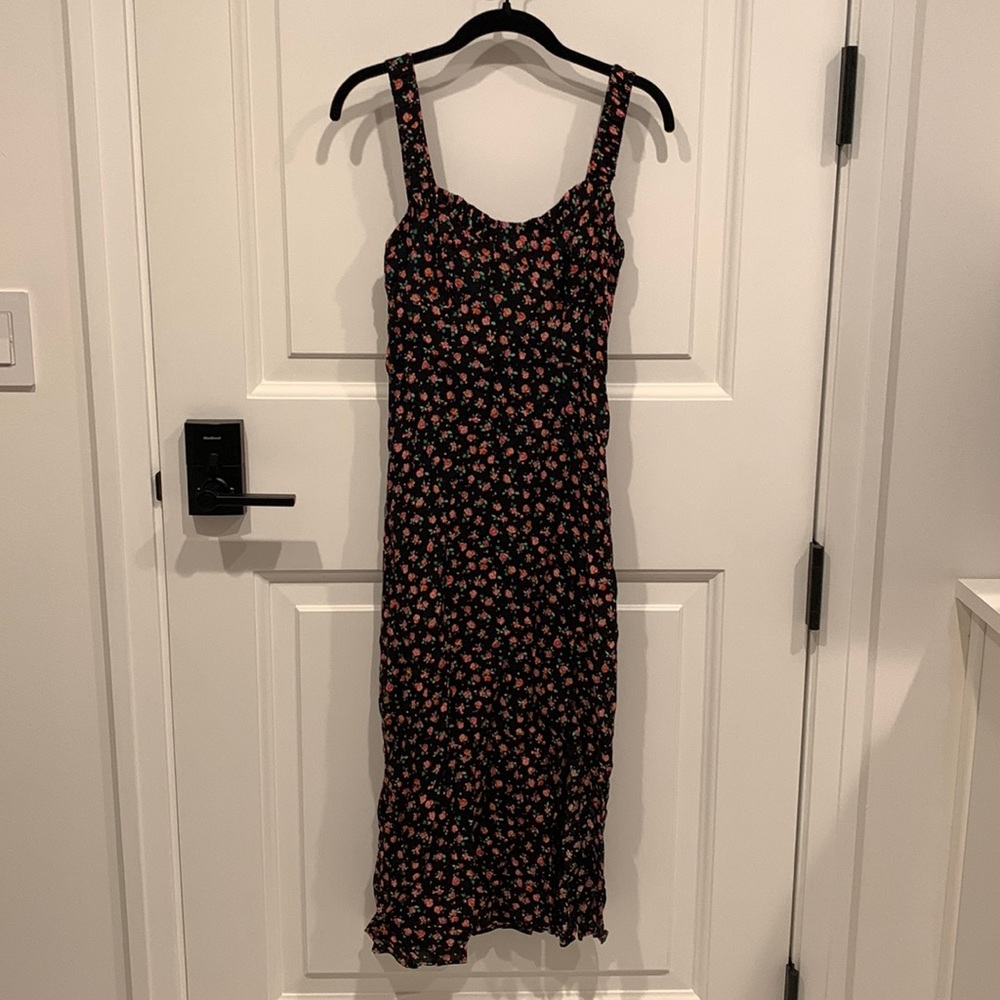 ZARA floral pattern midi dress with slit